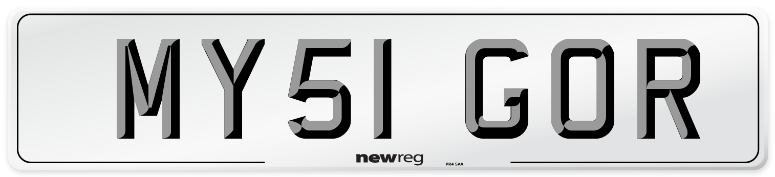 MY51 GOR Number Plate from New Reg
